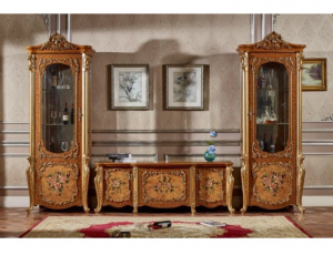 Комплект мебели для гостиной "Сафия" (Витрина 1-дв 2шт, Тумба ТВ)