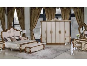 Комплект спальни Opera Rosso (кровать 1,8, 2 тумбы прикроватные, туалетный стол с зеркалом, шкаф 4- дв с зеркалами)