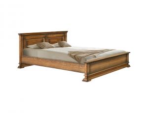 Кровать 2-спальная Верди Люкс 180 с основанием без матраса низкое изножье, цвет дуб рустикаль