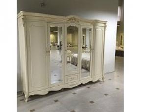 Шкаф 5-дверный  "Милано" с 3-мя зеркалами (276х67х210 см) цвет: Слоновая кость