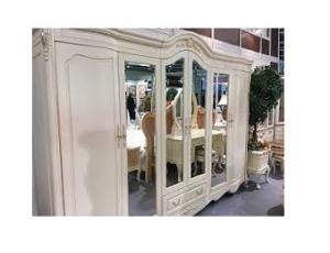 Шкаф 6-дверный  "Милано" с 4-мя зеркалами (308х67х210 см) цвет: Слоновая кость