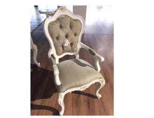 Кресло для кабинета "Shantal", обивка - ткань (65x69,5x113 см) цвет: Белый с золотом