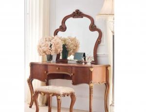 Столик туалетный с зеркалом "Lorans" (128x47x161 см), DRESSER WITH MIRROR, цвет: Карамельный дуб