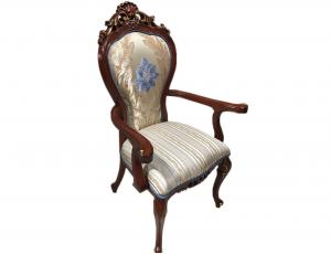 Кресло "Lorans", обивка - ткань бежевая с голубым (55x50x108 см), ARMСHAIR, цвет: Карамельный дуб