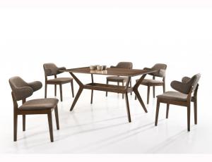 Обеденная зона комплектом - стол + 6 стульев