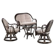 Комплект "Zinia" (Софа двухместная МК-6107-BR + 2 кресла МК-6106-BR + кофейный столик МК-6108-BR) цвет