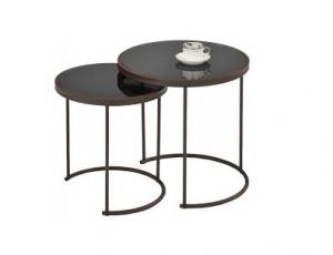 Набор из 2-х столиков с чёрной стек.столешницей (42х42х45h /50х50х50h см) цвет: Чёрный