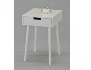 Cтолик кофейный квадратный, c ящиком (40х40х60h см) цвет: Белый