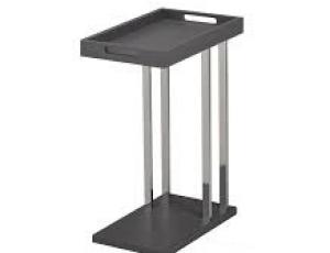 Приставной столик со съёмным подносом (45x26x64h см) цвет: Серый + хром