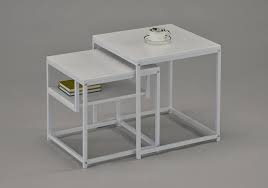 Комплект из 2-х квадратных столиков (40х40х42h, 50x50x50h см) цвет: Белый