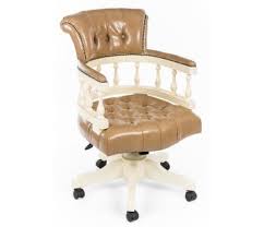 CHO-001. Кресло офисное, кожа БЕЖ. (массив кр. дер,) (61х58х110 см) цвет: Слоновая кость