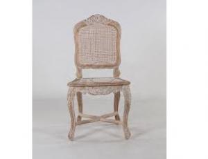 Стул необитый (с элементами ротанга) Chair French Rattan (51х47х101 см), цвет: Античный бежевый (Ceruse)