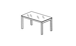 Стол прямоугольный (180) с 2 вставками