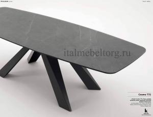 Стол обеденный T72 COSMO FISSO не разборный столешница КЕРАМИКА в цвете: Keramic Pietra grey., ножки металлические: metallo antracite