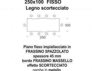 Стол обеденный T72 COSMO FISSO квадратный не разборный столешница МАССИВ, ножки металлические