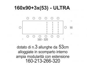 Стол раздвижной T93 GALILEO раскладка ULTRA, столешница ПЛАСТИК, подстолье МЕТАЛЛ