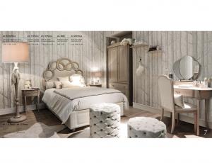 Комплект мебели для спальни  Casa dei Sogni: Кровать 140х200 (арт 61/120)+ 2 Тумбы прикроватные (атр.74) + Шкаф 2 двери(арт. 70) + Столик туалетный (арт. 78)+ Стул (арт.С03)+ Пуф (арт. 3623)
