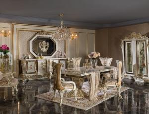 Набор для гостиной Verona: стол обеденный + 4 стула + 2 кресла + Витрина + буфет с зеркалом