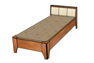 М Кровать ширина - 900мм (без матраса) (с мягким элементом из экокожи)