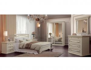 Комплект мебели для спальни Сильвия (Белый ясень) (Шкаф-купе + 2 тумбы + комод широкий 4 ящ)