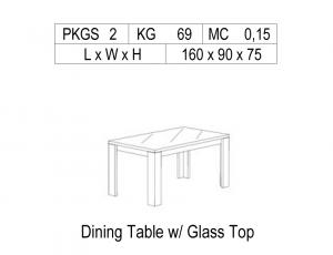 Стол обеденный 160 со стеклянной вставкой на столешнице