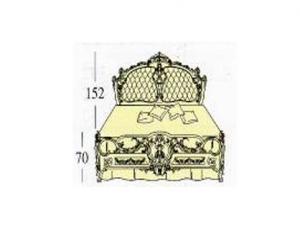 Большая двух спальная кровать Queen-size с панелями capitonne