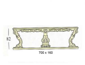 Прямоугольный стол с декоративной и стеклянной столешницей (основание с 6-ю ножками + 2-мя колоннами)