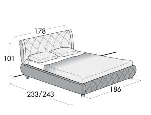 Кровать Rombi  Standard (cm. 220) в эко/коже