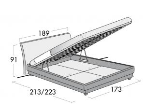 Кровать Eric с подъемным механизмом maxi размер матраца 160 x 2050