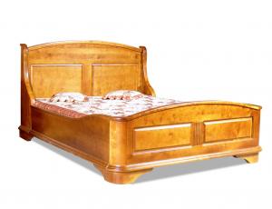 Кровать П02Б (без каркаса) со скругленной спинкой, из массива березы, цвет золотой орех.