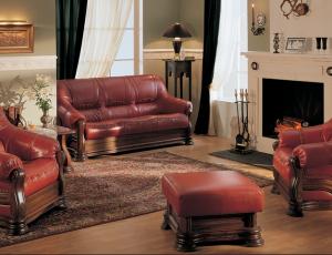Комплект мебели диван 3х местный с механизмом +2 кресла Диаболо в коже (на выбор)