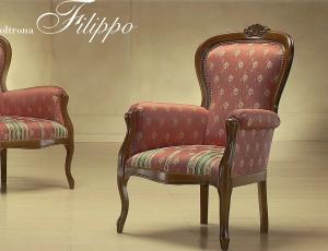 Кресло  FILIPPO в ткани TAT70077 и TAT70078, тонировка 90001 NOCE C2