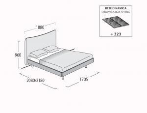 Кровать Carol maxi (cm. 1600 x 2050 ) c подъемным механизмом и ящиком для белья