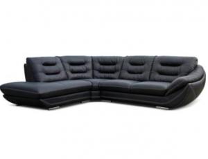 Угловой диван GONDOLE plus в коже Luxor noir 1 категории