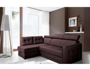 Угловой диван Arles с функцией сна с 2 прямоугольными подушками в ткани категории А