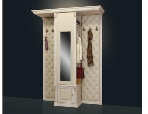 Шкаф для одежды с зеркалом, с 2-мя вешалками (без банкеток)