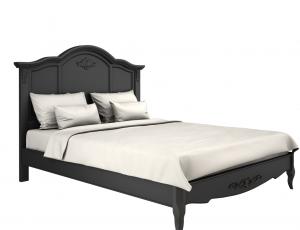 Кровать с жесткой спинкой 120*200  Provence  Black (Черное, старение)