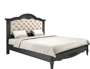 Кровать 120*200 с мягким изголвьем   Provence Black (Черное, старение)