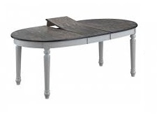 Стол "SHARL" овальный раскладной (106х160(199)х75 см) цвет: Grey/Butter White. FN-T6EX(AV)