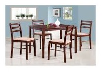 комплект 1 стол + 4 стула с мягким сиденьем, цвет: Дуб в красноту - стол прямоугольный 72х110 см