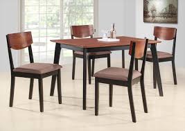 комплект 1 стол + 4 стула с мягким сиденьем, цвет: Черный/Терракотовый - стол прямоугольный 75х120 см