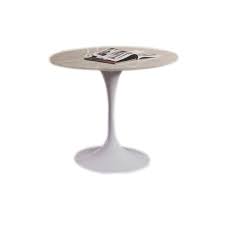 Стол круглый MK-5510-WM цвет: White, столешница под мрамор,90*75 см, 1 шт/2 кор