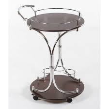 (VT-S-04) Сервировочный столик (МДФ+хромир-й металл) (51х45х73h см) цвет: Темный орех