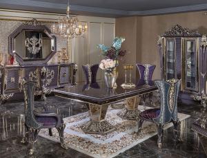 Набор для гостиной Verona: стол обеденный + 4 стула + 2 кресла + Витрина + буфет с зеркалом