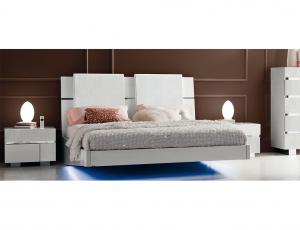 Спальня Caprice White (Кровать 160х203 + 2 прикроватные тумбы+ комод высокий 5 ящиков)
