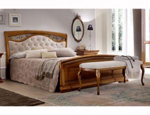 Кровать 140 с изголовьем с ковкой и высоким изножьем , цвет Вишня