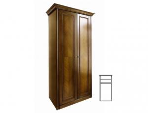 Шкаф 2-дверный для одежды (без полок), спальня Палермо (шпон)